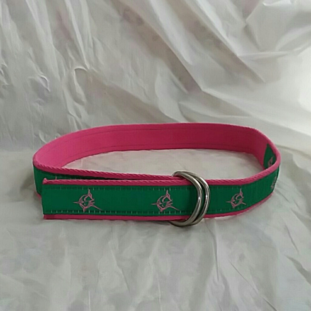 White Marlie XS 32" canvas belt Martha's Vineyard USA by Leather Man